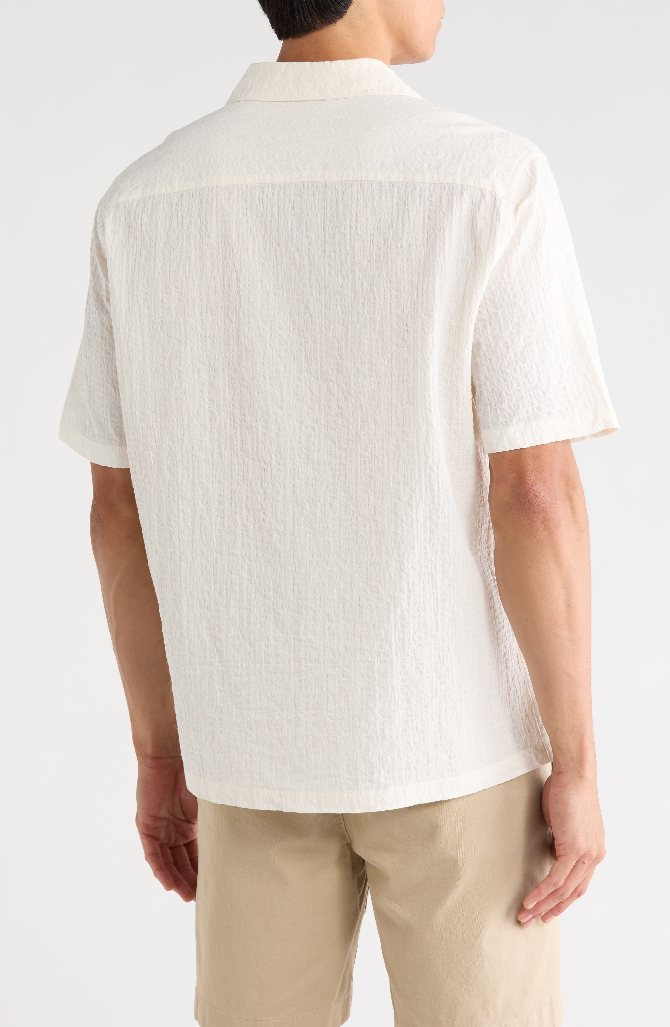 AllSaints Brenne Stretch Organic Cotton Camp Shirt