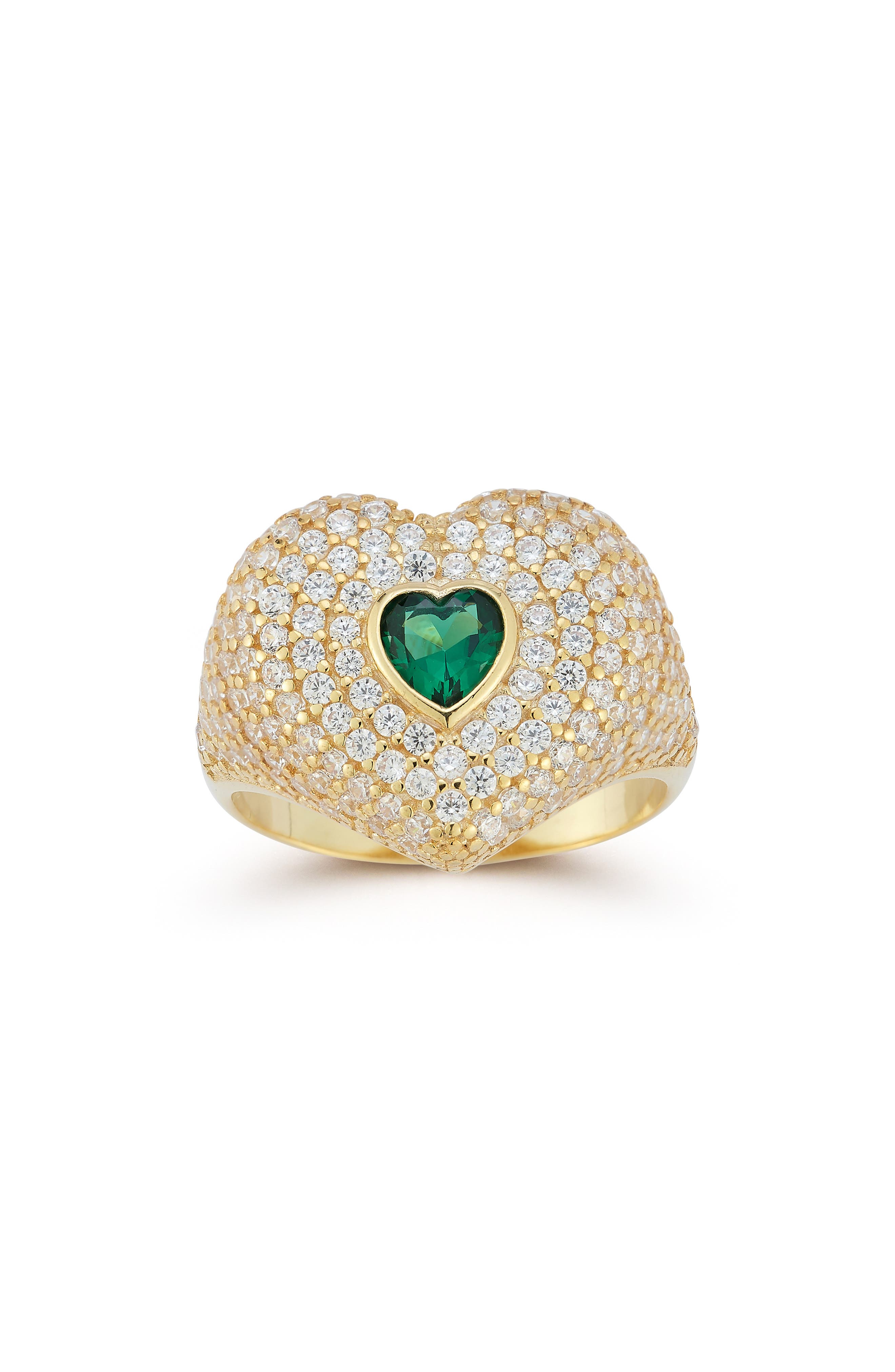 SPHERA MILANO Pavé Heart Signet Ring