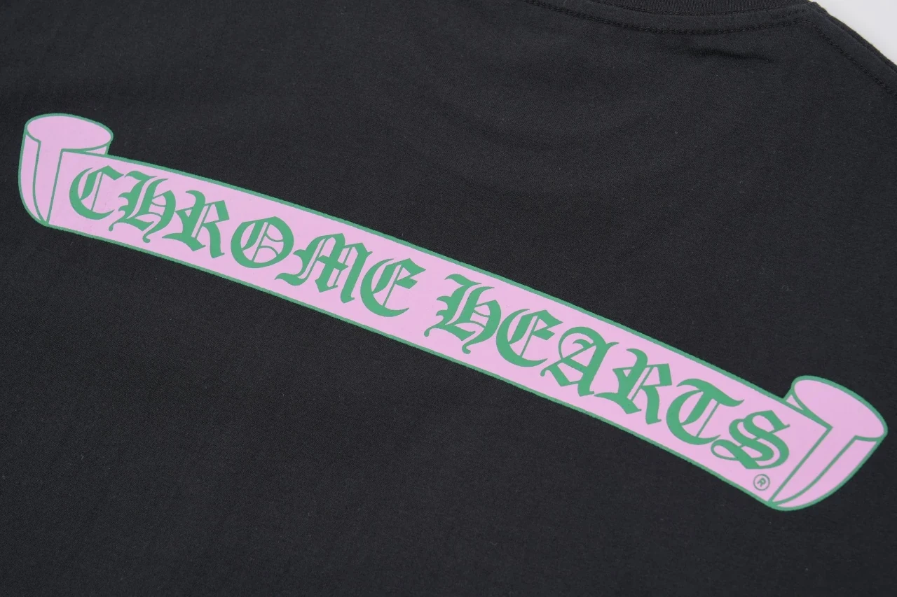 Chrome Hearts Black Pink Green Sanskrit Scroll T-Shirt product photo from LabelPicks