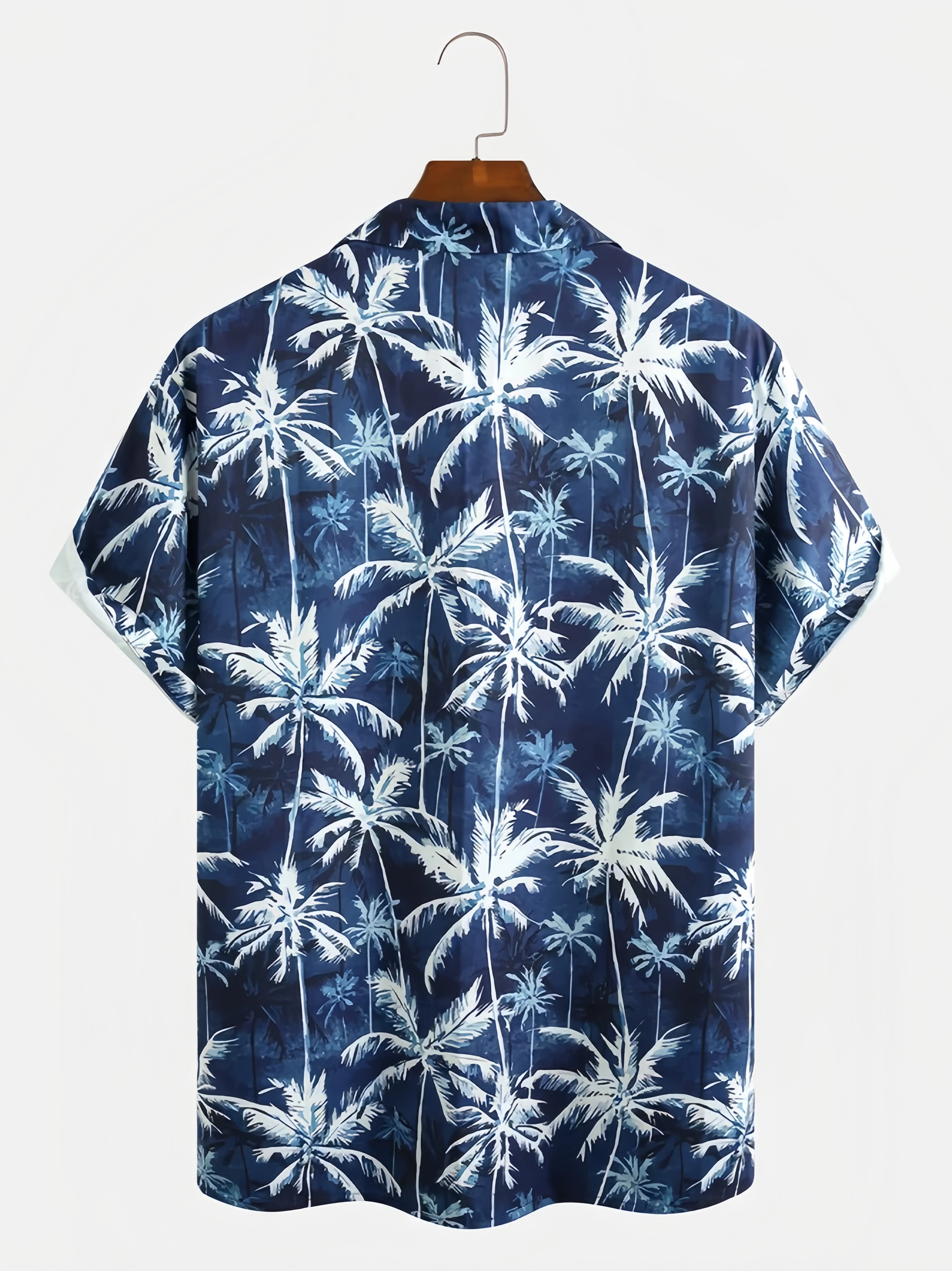 Men's Hawaiian Print Lapel Loose Chest Pocket Short Sleeve Fashion Aloha Shirt