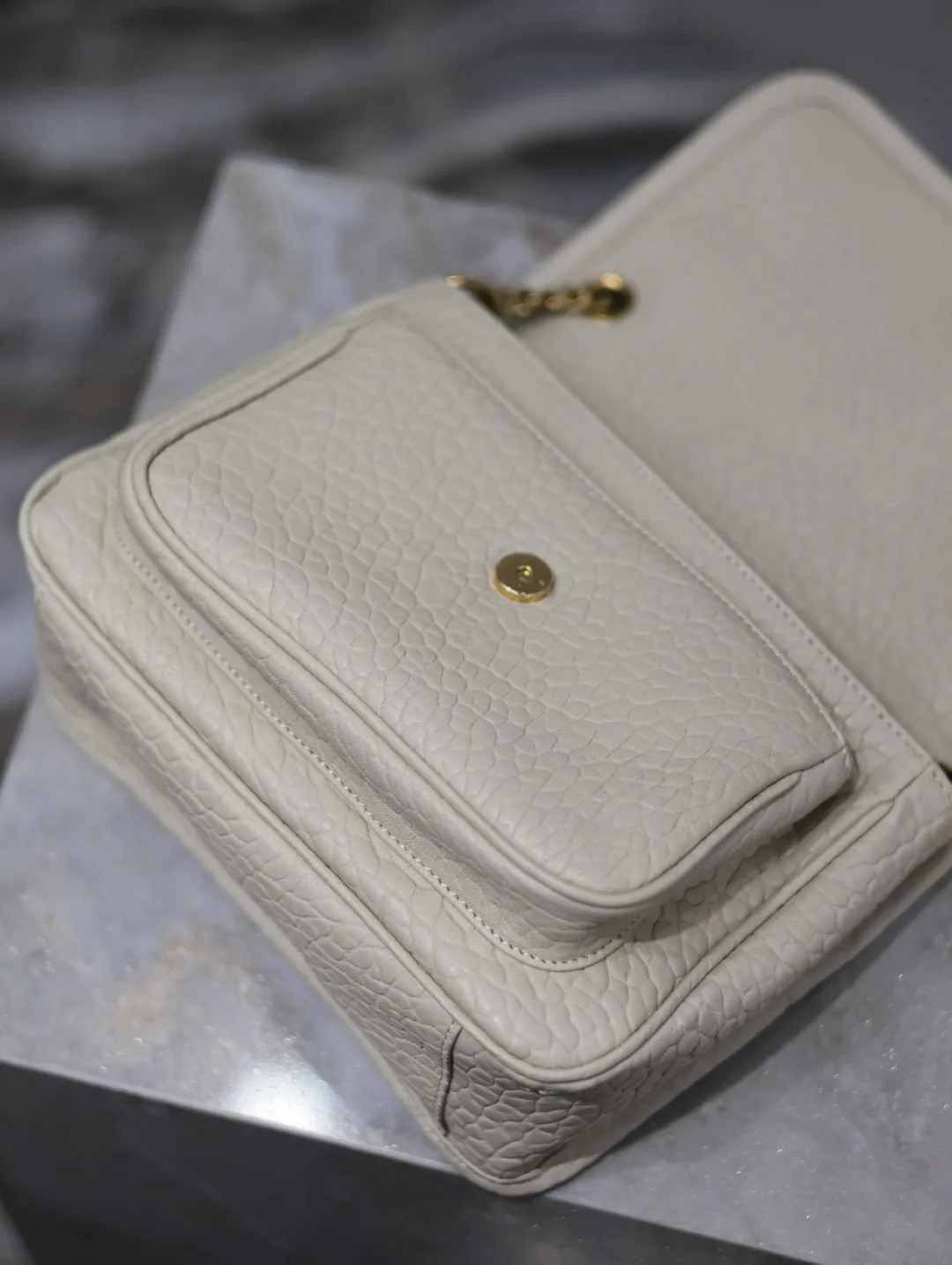 Saint Laurent Niki White Lambskin Shoulder Bag product photo from LabelPicks