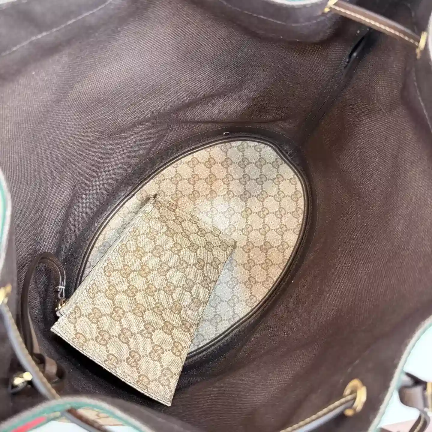 Gucci Brown Generation Canvas and Leather Bucket Bag product photo from LabelPicks