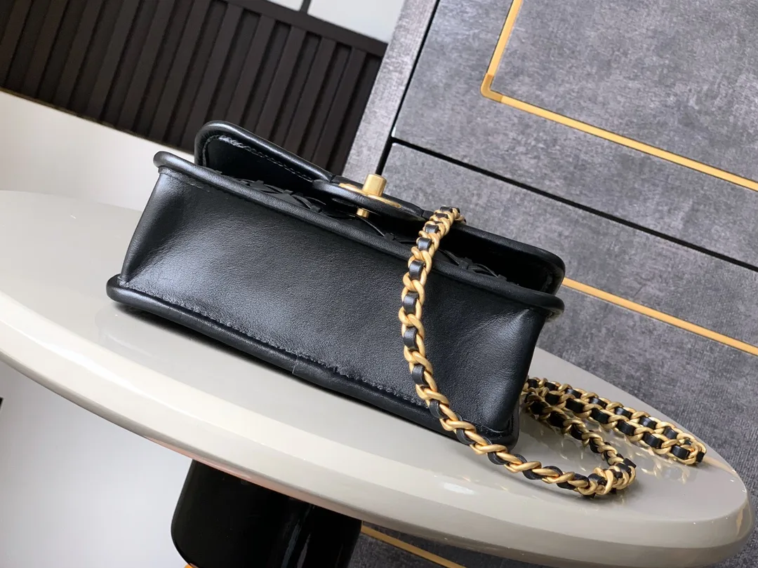 Chanel Black Classic Flap Woven Leather Shoulder Bag product photo from LabelPicks