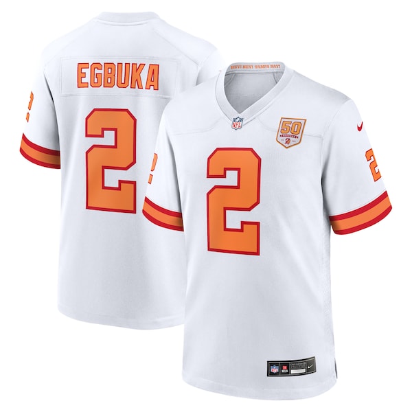 Emeka Egbuka '76 Tampa Bay Buccaneers Nike Alternate 50th Season Game Jersey - '76 White/Creamsicle/Red
