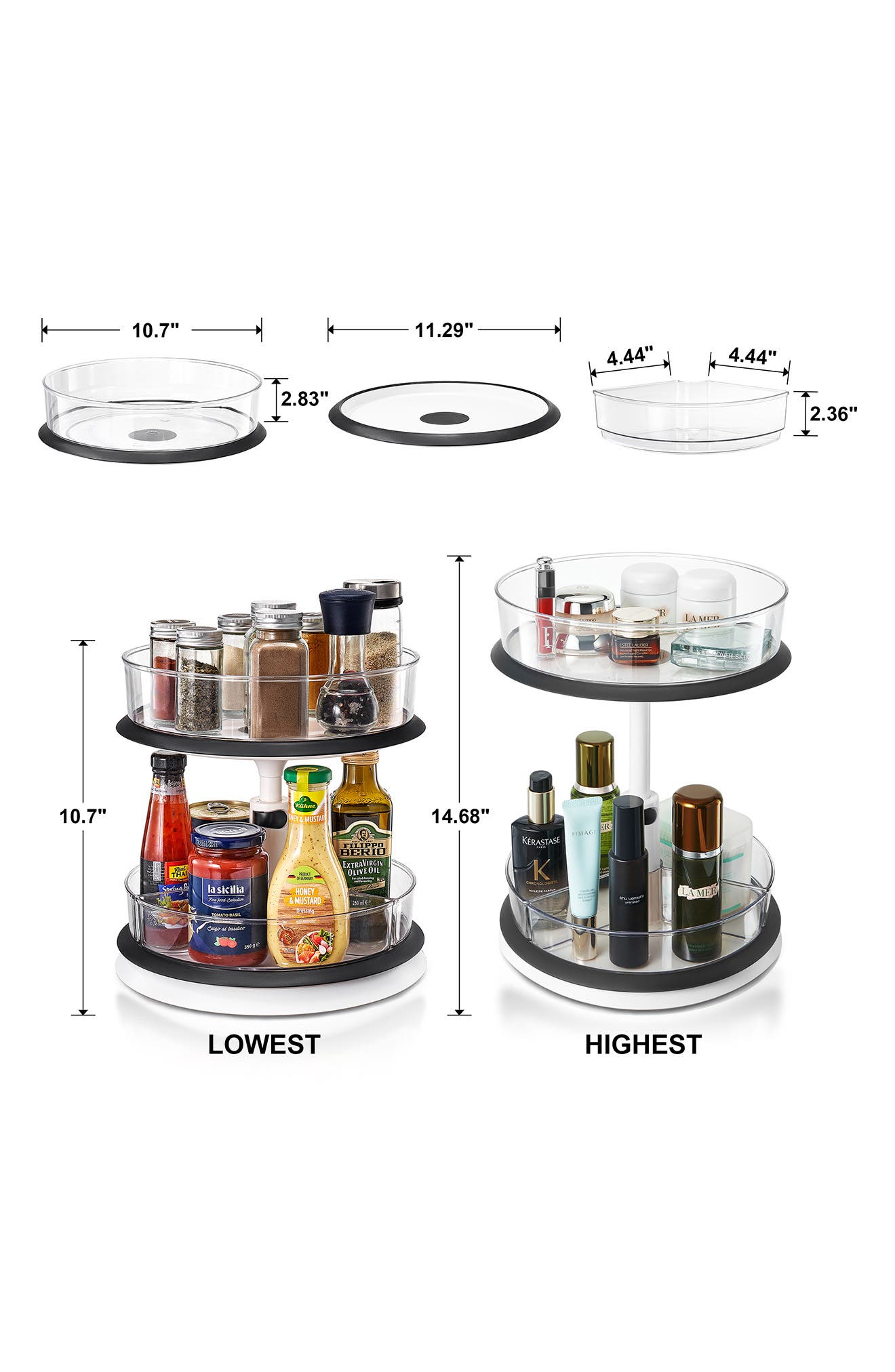 SORBUS 2-Tier Lazy Susan Kitchen Organizer