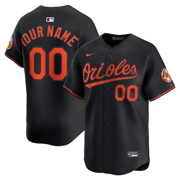 Baltimore Orioles Nike Alternate Limited Custom Jersey - Black/White