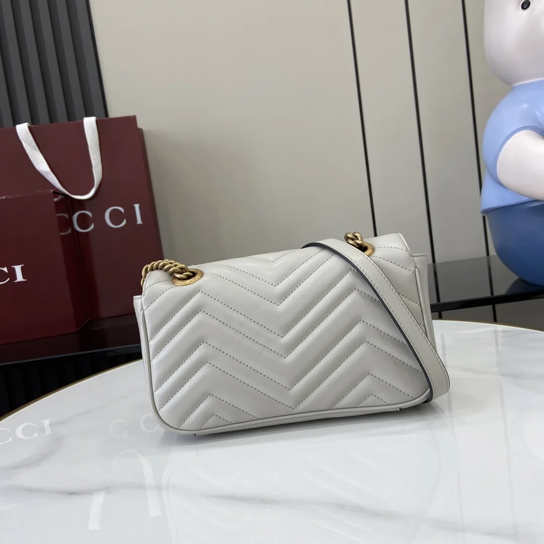 Gucci Marmont Grey GG Supreme Canvas Crossbody Bag product photo from LabelPicks