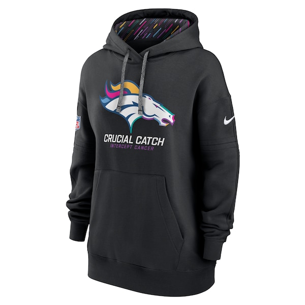 Denver Broncos Nike Women's 2024 NFL Crucial Catch Club Pullover Hoodie - Black