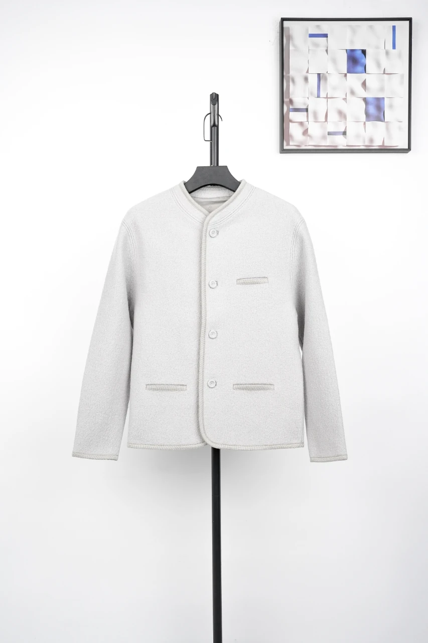 Dior Light Grey CD Trim Wool Cardigan Jacket product photo from LabelPicks