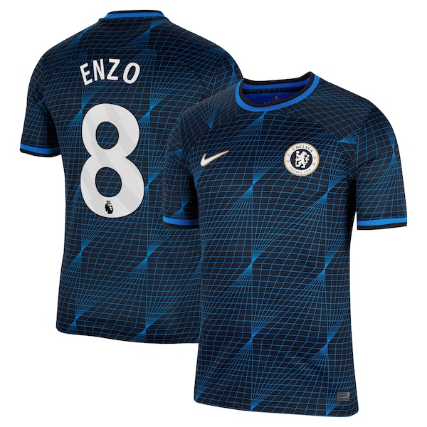 Enzo Fernández Chelsea Nike 2023/24 Away Stadium Replica Player Jersey - Navy/Blue/Mint