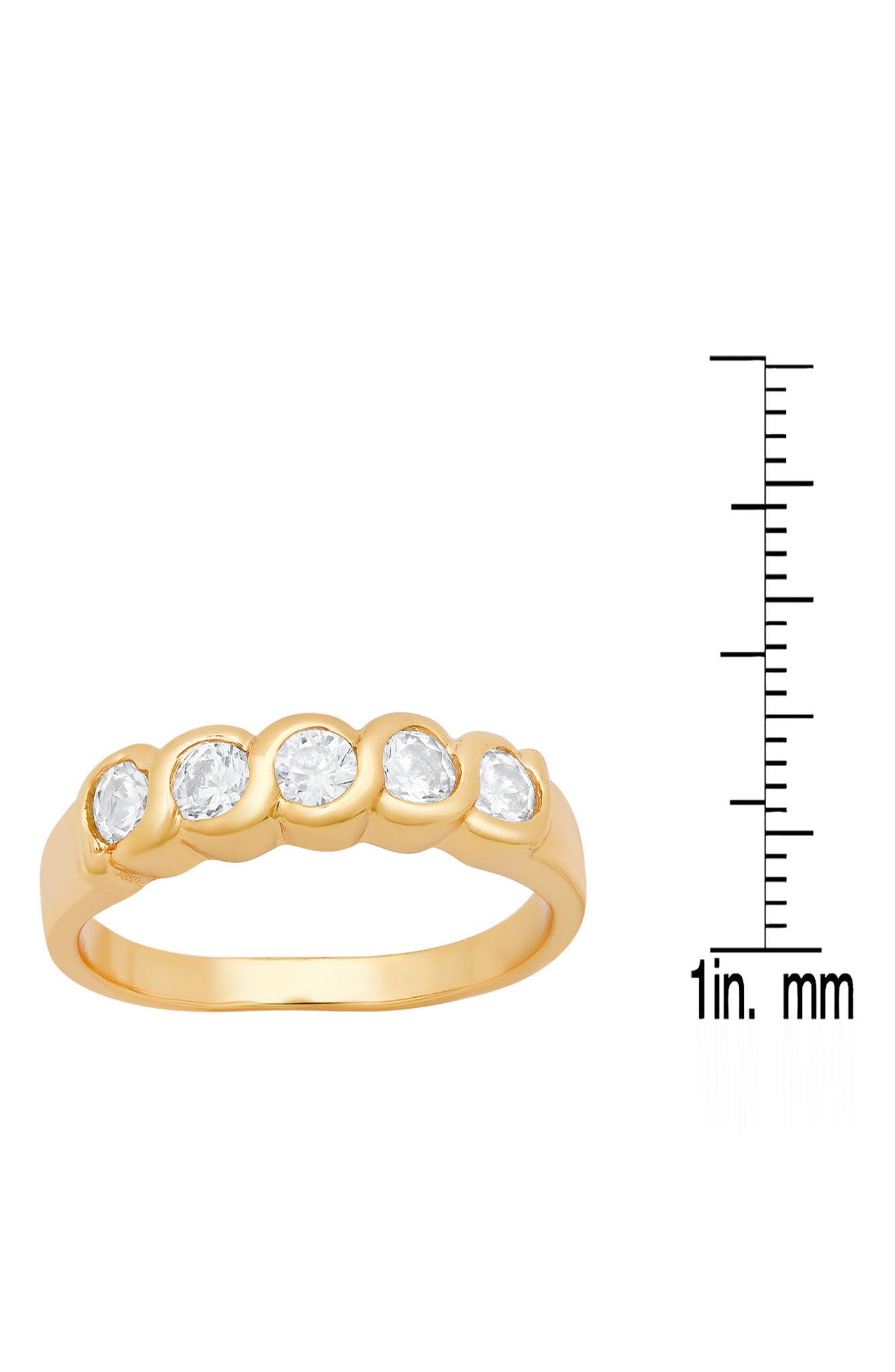 HMY JEWELRY 18K Gold Plated Simulated Diamond Band Ring