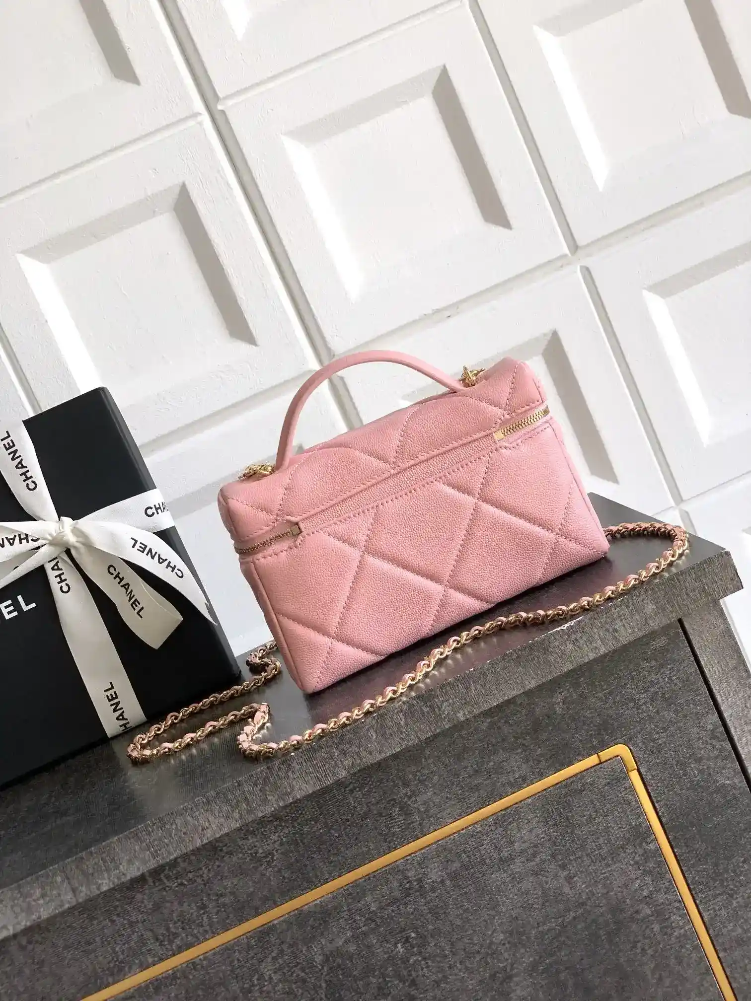 Chanel Pink Quilted Leather Top Handle Bag product photo from LabelPicks