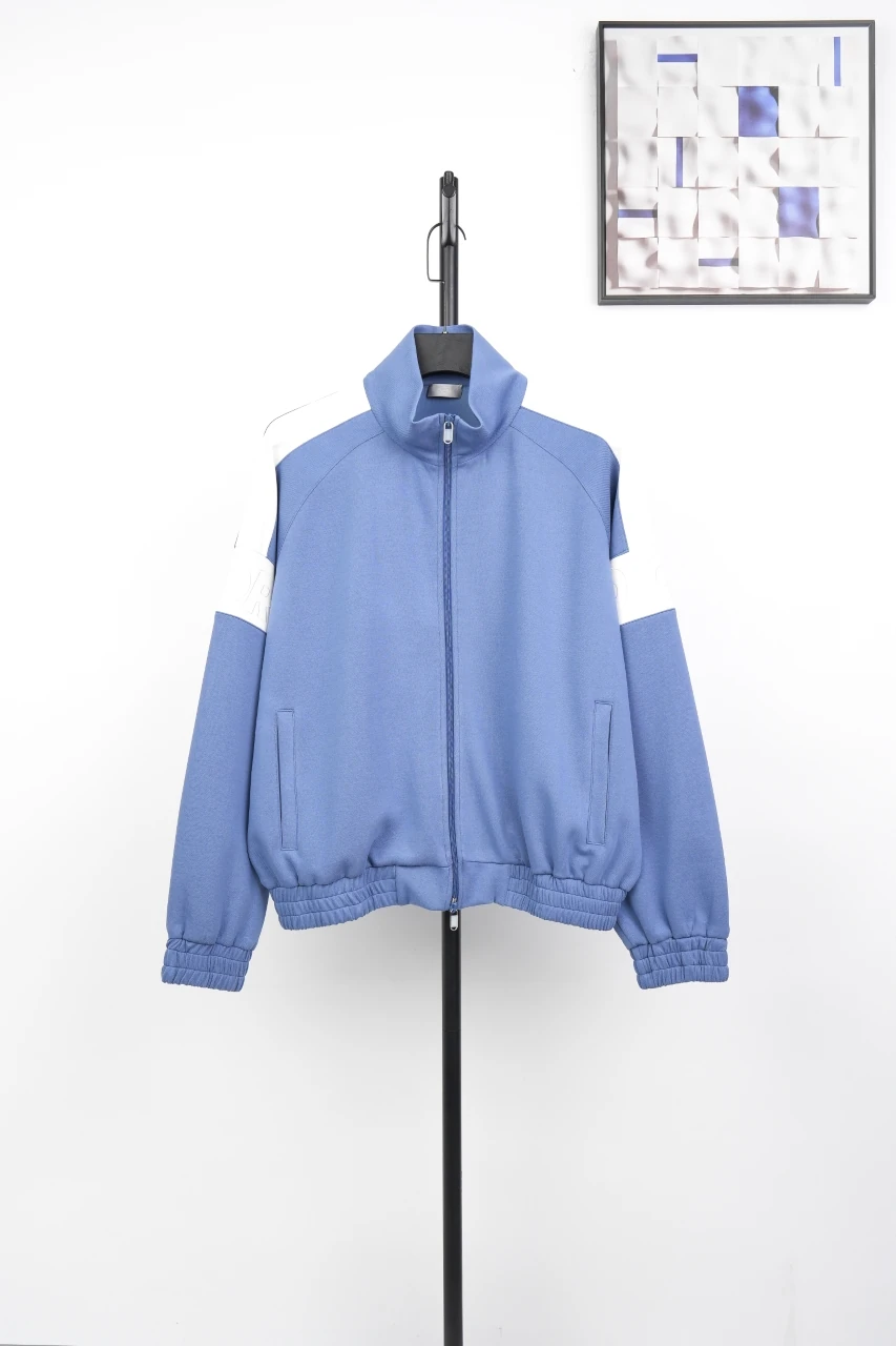Dior Blue White Panel Stand Collar Zip Jacket product photo from LabelPicks