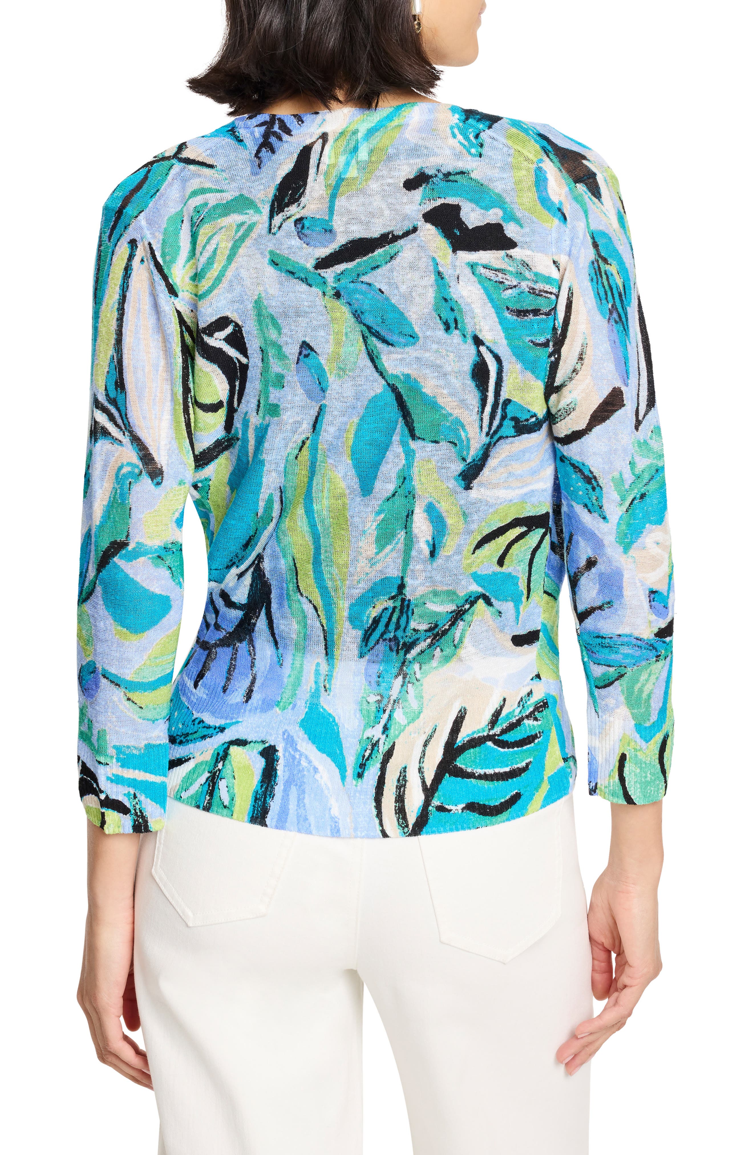 NIC+ZOE Island Beat 4-Way Linen Blend Cardigan