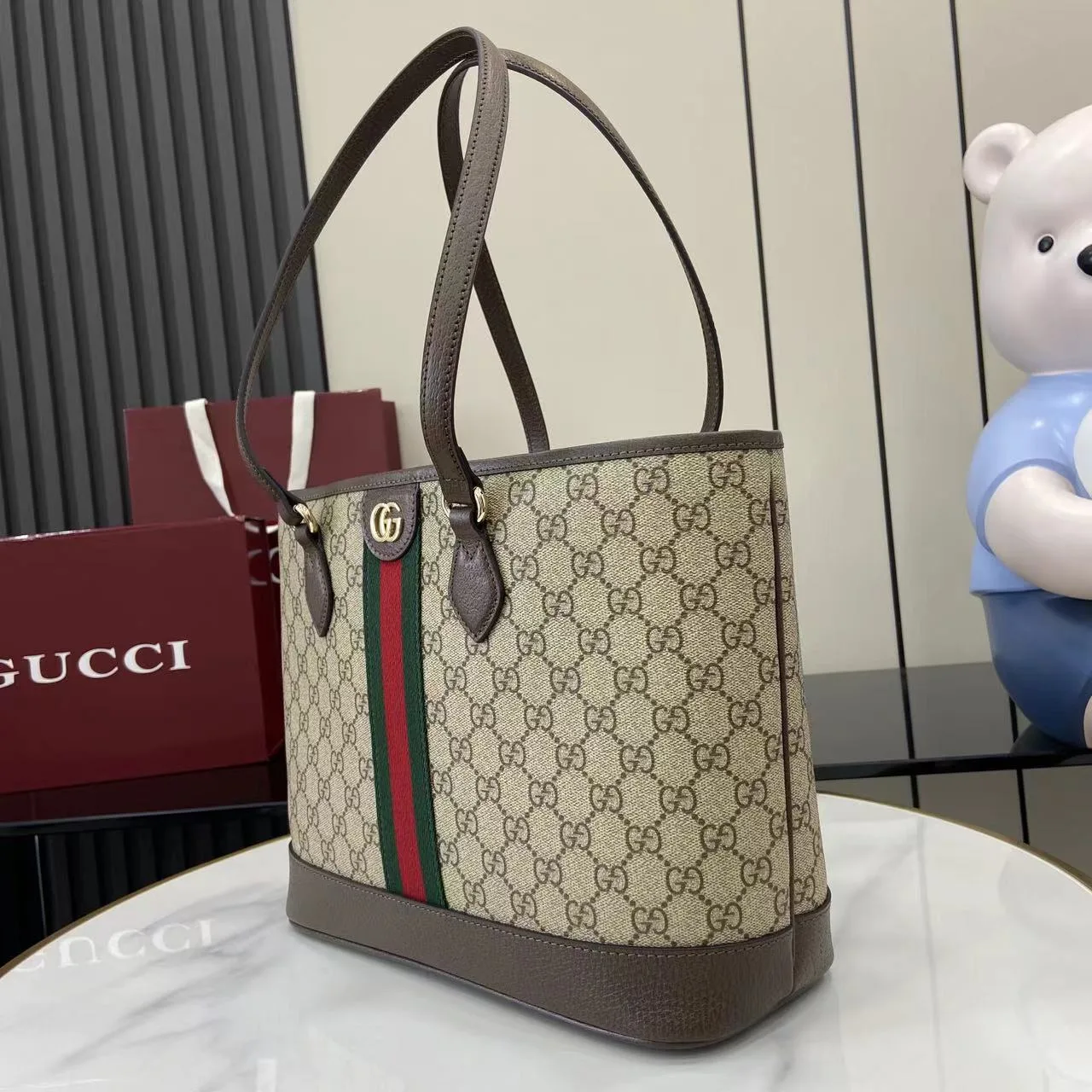Gucci Ophidia Brown GG Supreme Canvas Tote Bag product photo from LabelPicks