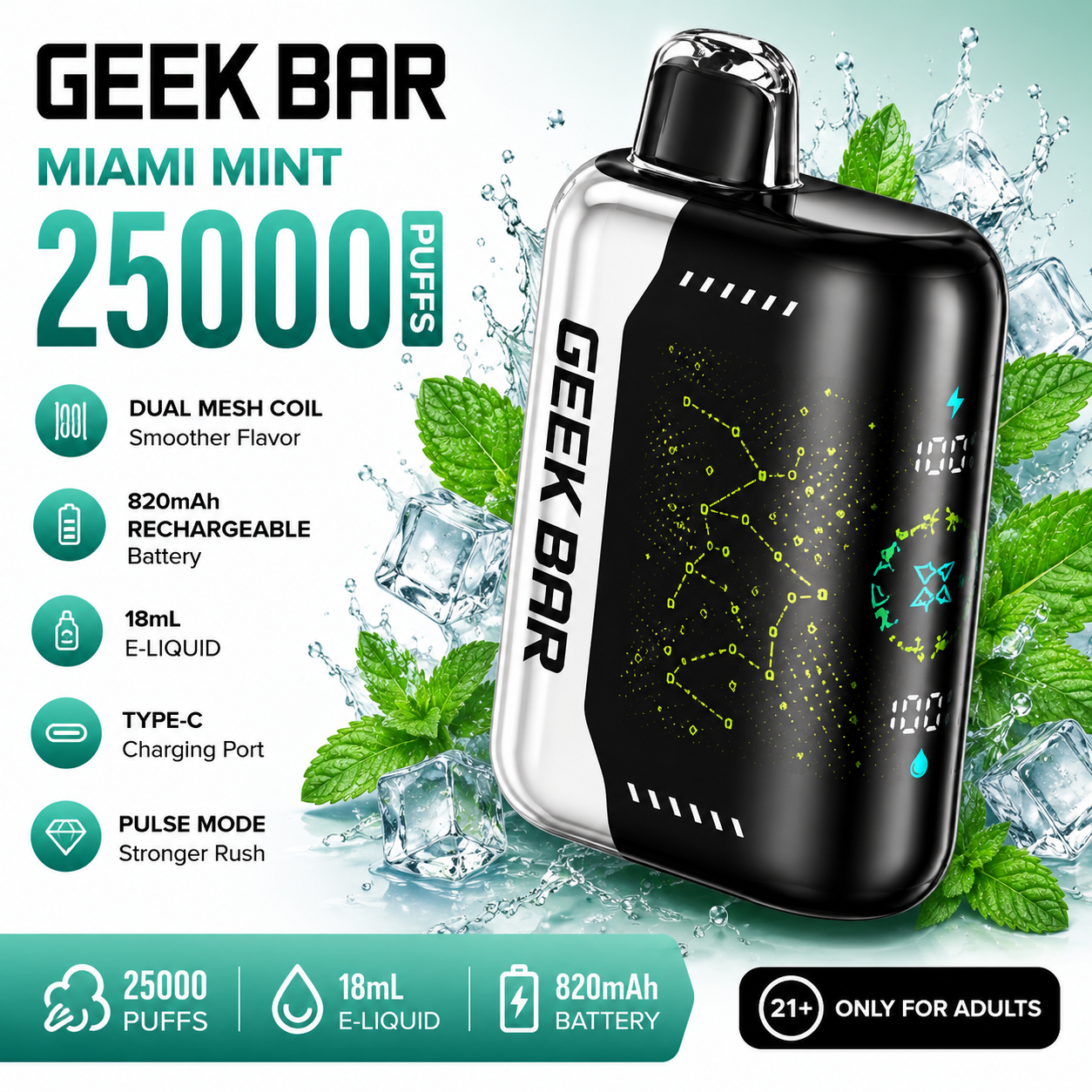 🔥GEEK BAR Disposable e-cigarettes - 25000 puffs👉Delivered Within 1–3 Business Days