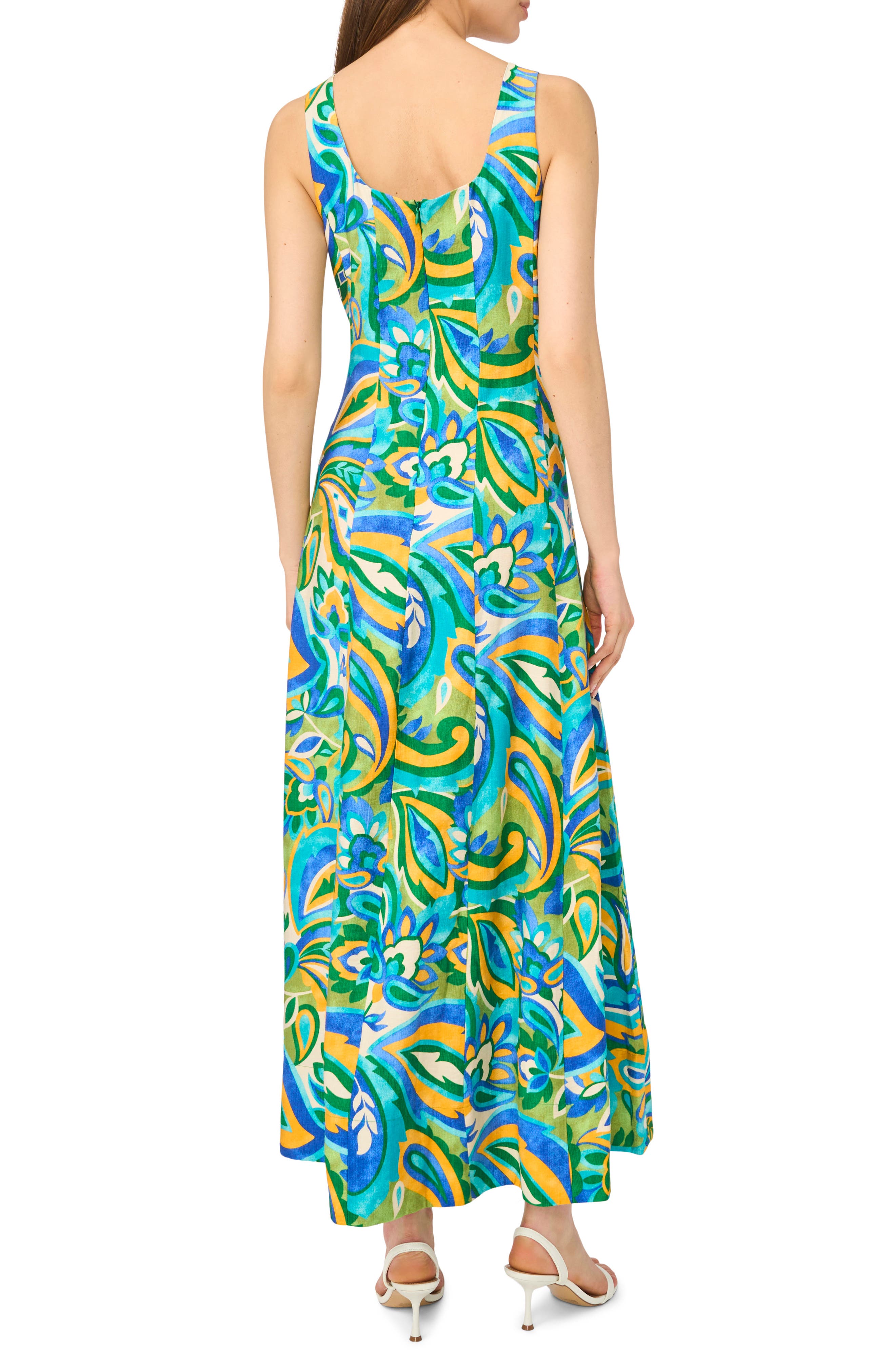 Halogen® Seamed Printed Maxi Dress