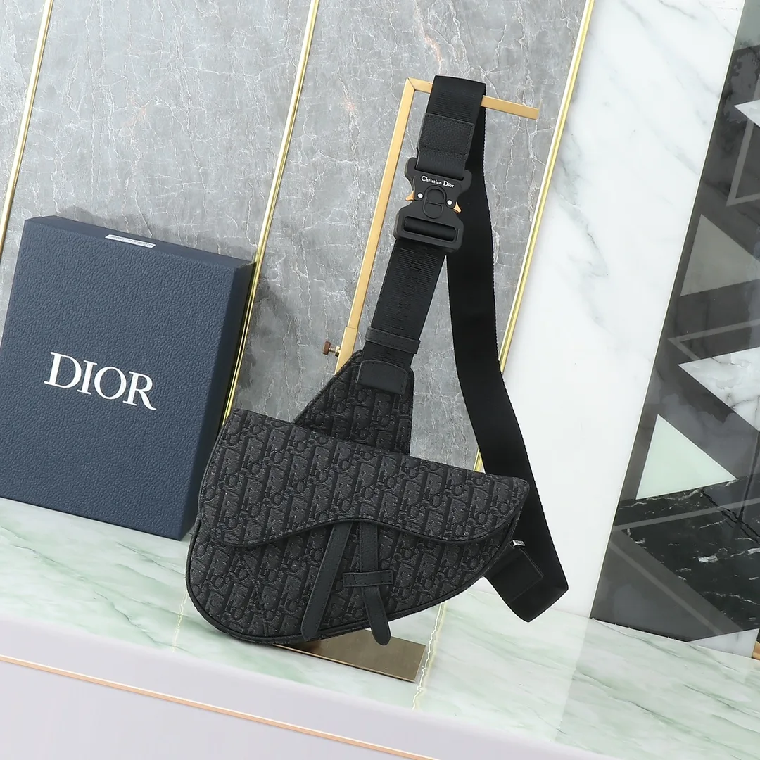Dior Black Saddle Oblique Canvas Saddle Bag product photo from LabelPicks