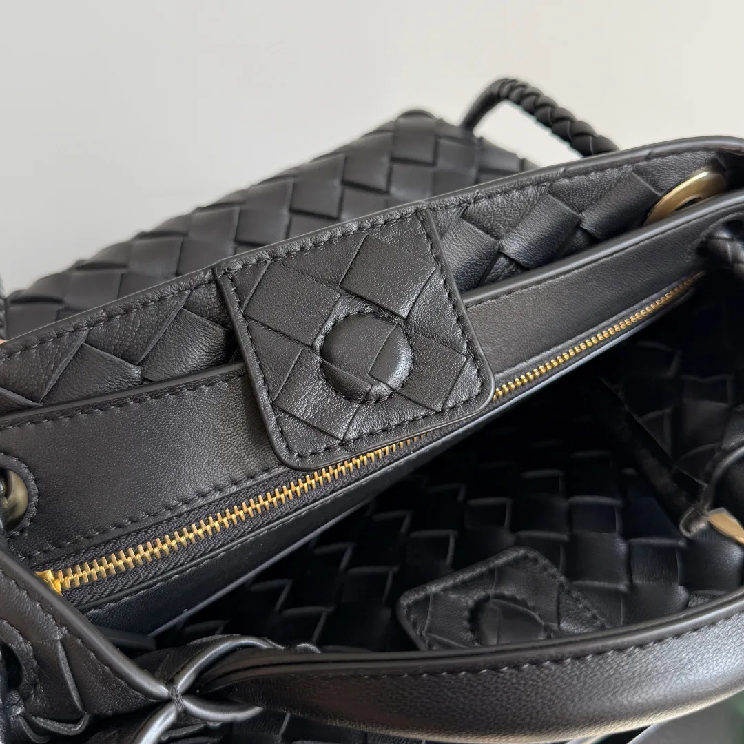 Bottega Veneta Andiamo Black Intrecciato Woven Leather Top Handle Bag product photo from LabelPicks