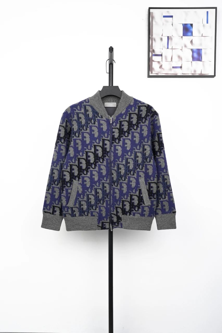 Dior Grey Gradient Oblique Jacquard Knit Jacket product photo from LabelPicks