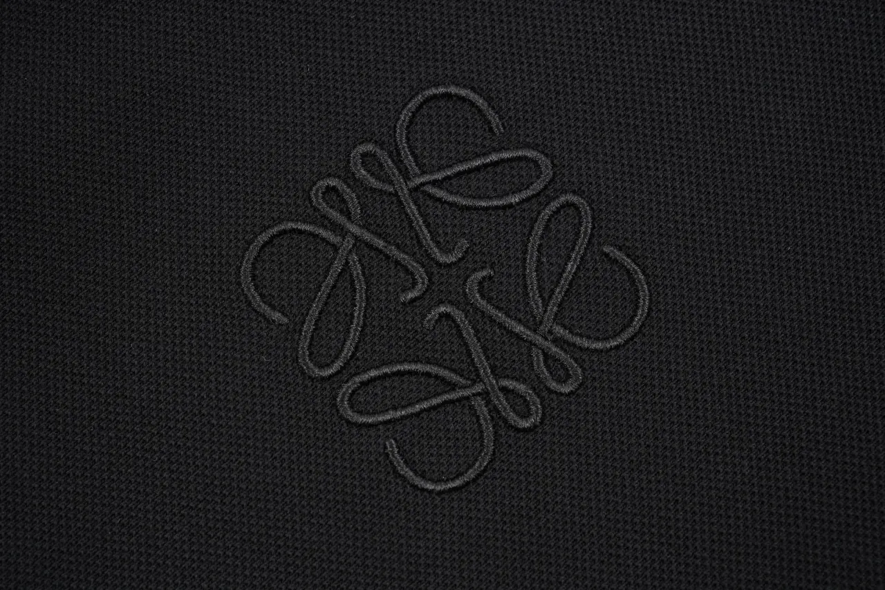 LOEWE Black Anagram Embroidered Cotton Polo Shirt product photo from LabelPicks