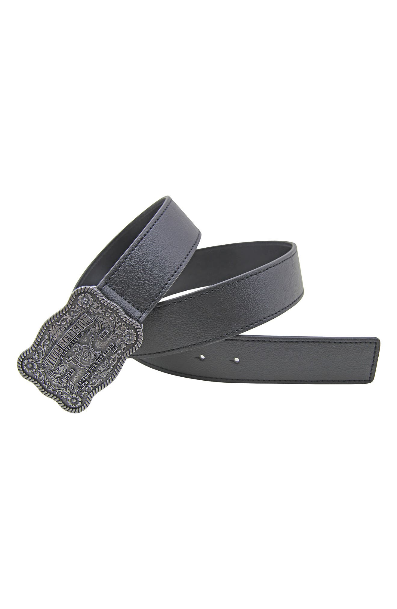 True Religion Delano Plaque Buckle Belt