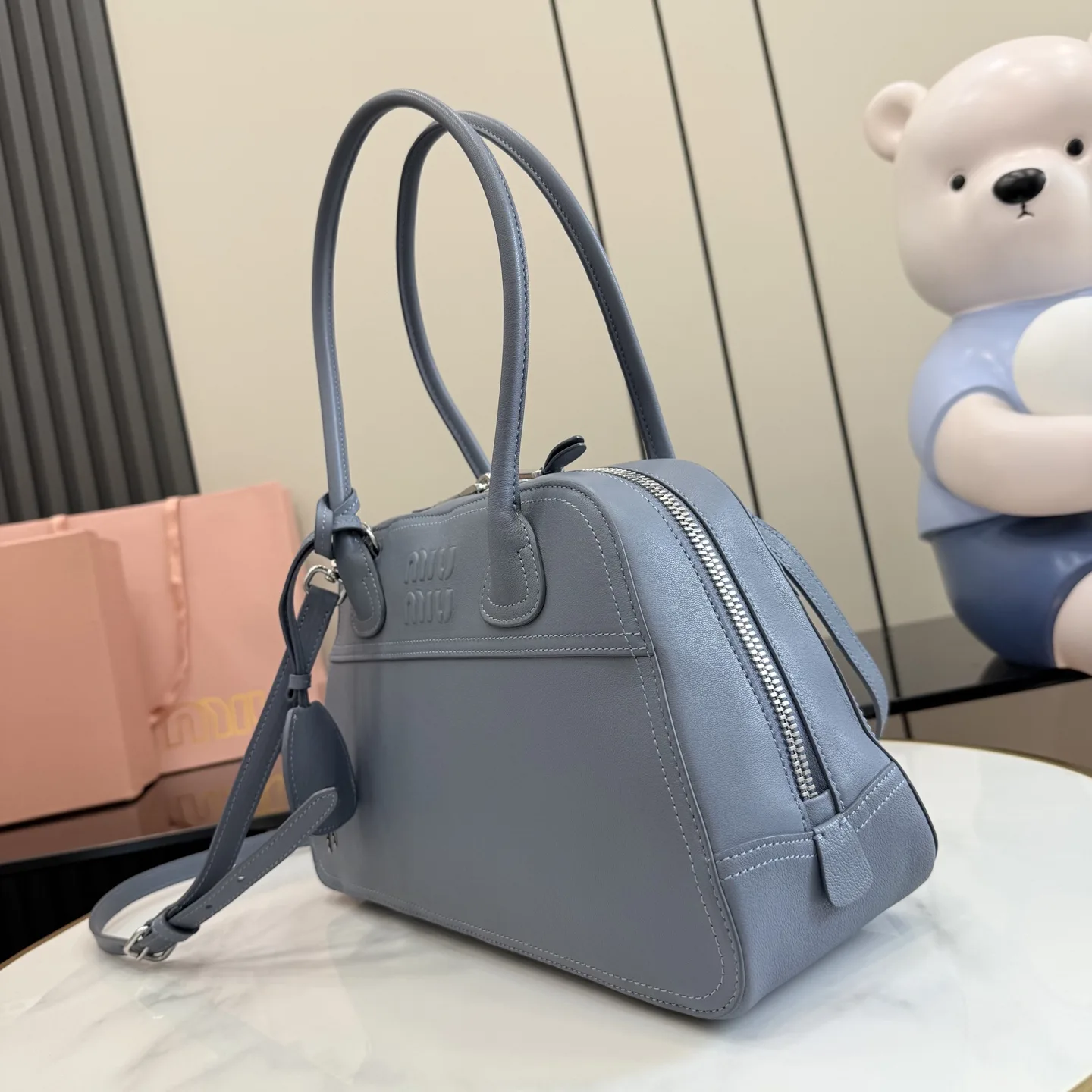 Miu Miu Vivant Blue Calfskin Top Handle Bag product photo from LabelPicks