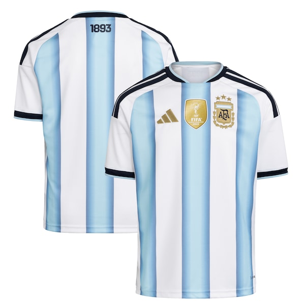 Argentina National Team adidas Youth FIFA x World Cup 2022 Winners Home Replica Jersey - White