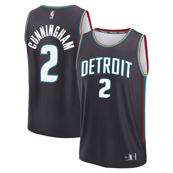 Cade Cunningham Detroit Pistons  2025/26 City Edition Fast Break Jersey - Charcoal
