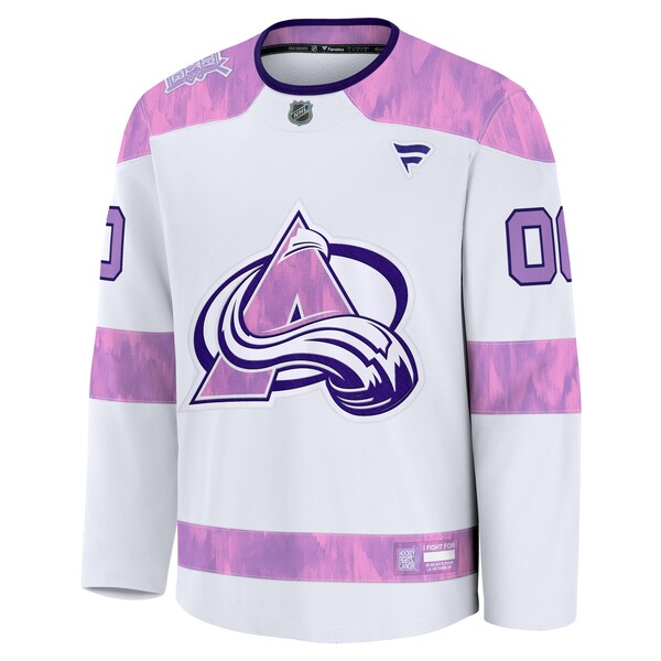 Colorado Avalanche  2024 Hockey Fights Cancer Custom Practice Jersey - White