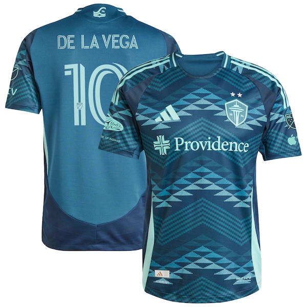 Pedro de la Vega Seattle Sounders FC adidas 2025 The Salish Sea Kit Authentic Player Jersey - Blue