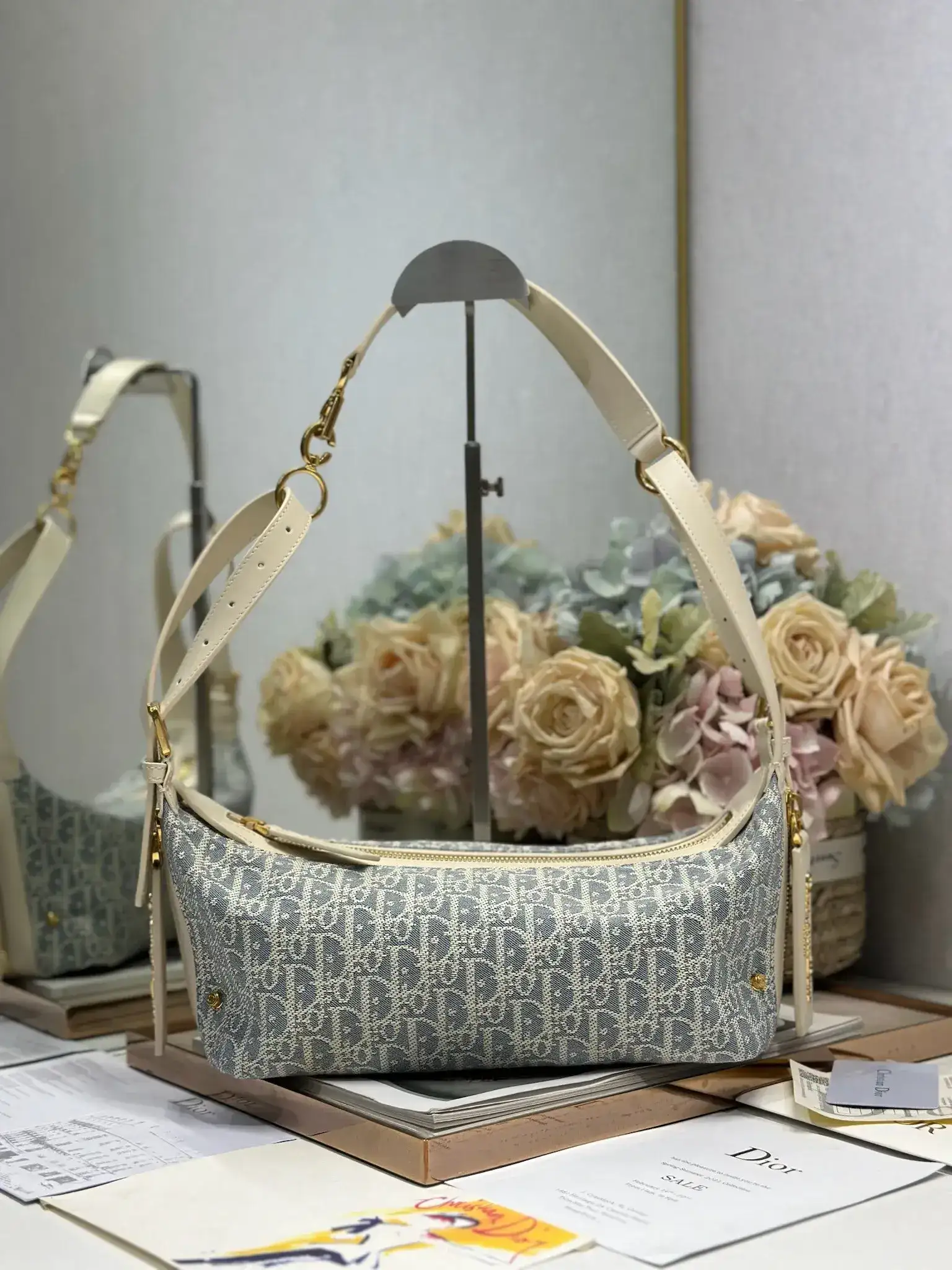 Dior D-Journey Blue Oblique Canvas Saddle Bag product photo from LabelPicks