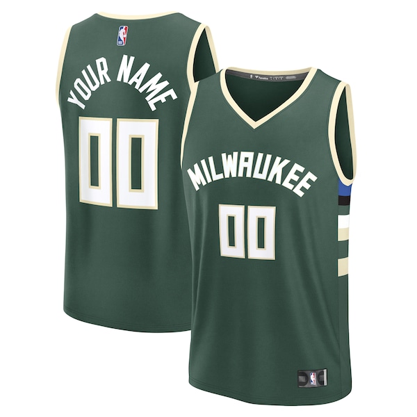 Milwaukee Bucks  Fast Break Custom Jersey - Icon Edition - Green/White