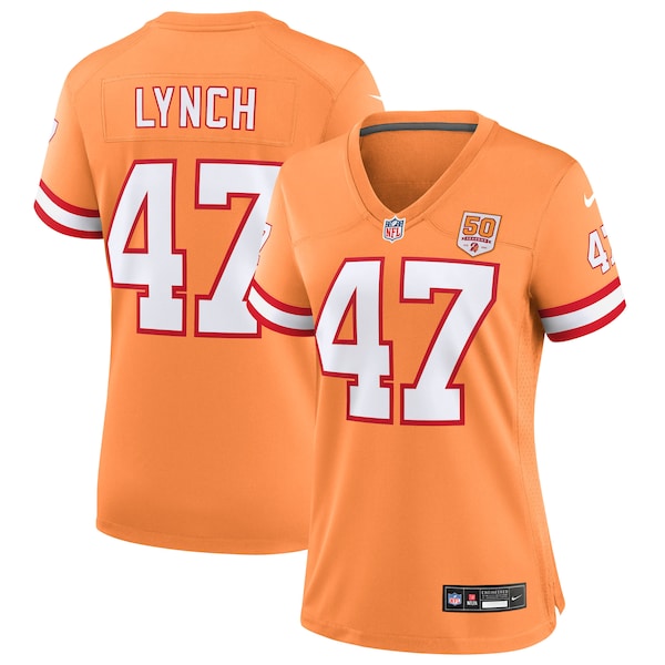 John Lynch  Tampa Bay Buccaneers Nike Women's 50th Season Game Jersey - Creamsicle/Red