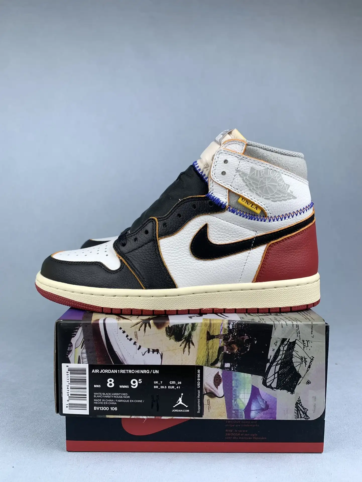 Union LA x Air Jordan 1 Retro High NRG “Black Toe” Shoes product photo from LabelPicks