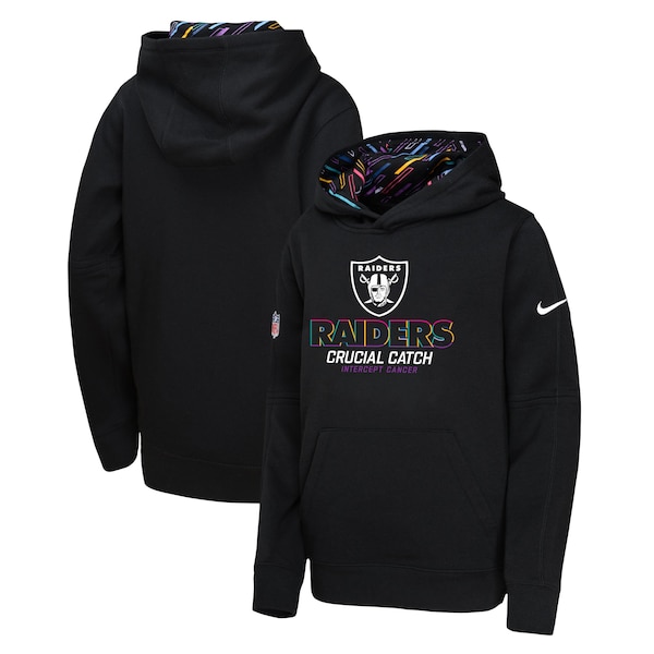 Las Vegas Raiders Nike Youth 2024 NFL Crucial Catch Pullover Hoodie - Black