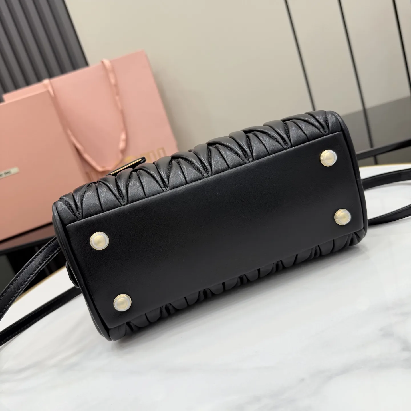 Miu Miu Arcadie Black Lambskin Top Handle Bag product photo from LabelPicks