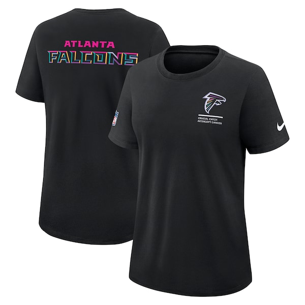 Atlanta Falcons Nike Women's 2025 NFL Crucial Catch Tri-Blend Dri-FIT T-Shirt - Black