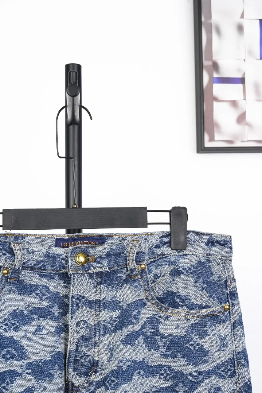 Louis Vuitton Blue Grey Camouflage Denim Pants product photo from LabelPicks