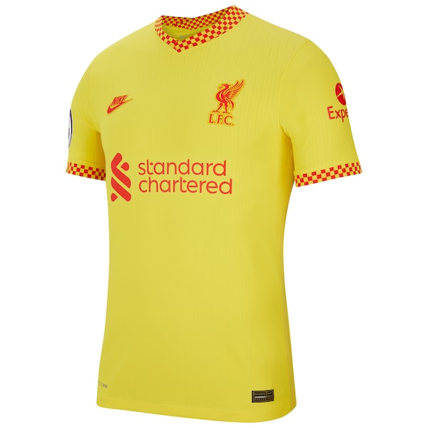Liverpool Nike 2021/22 Third Vapor Match Custom Jersey - Yellow