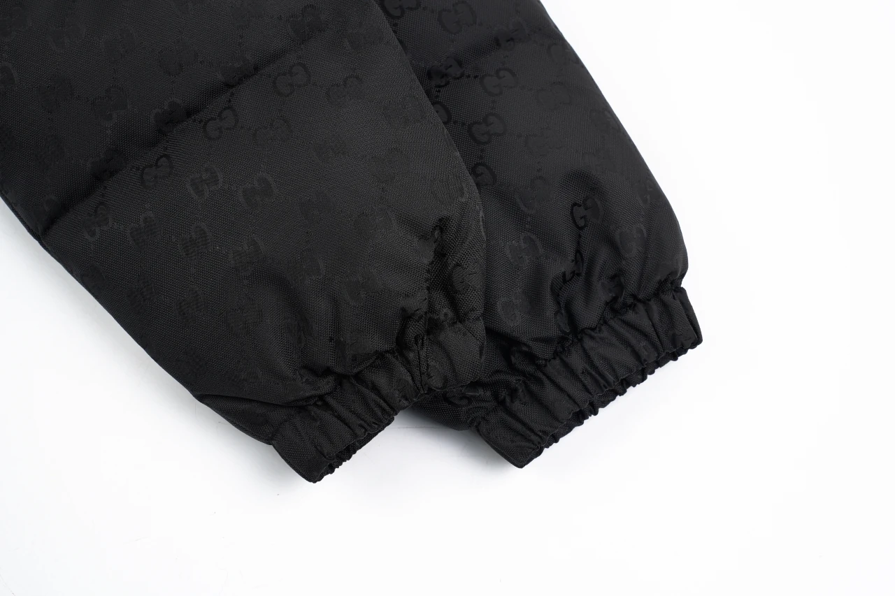 GUCCI Dark Grey Tonal GG Hooded Down Jacket product photo from LabelPicks