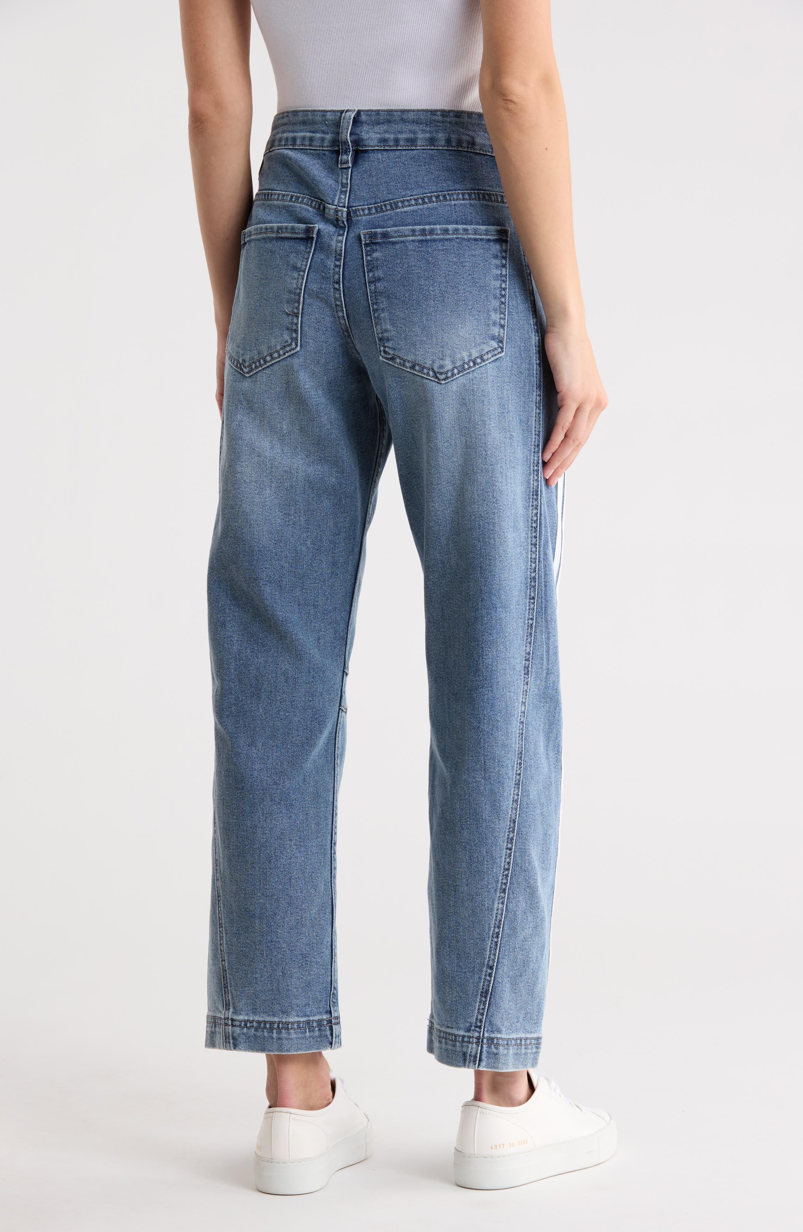 STS Blue Harley Ultra High Waist Stripe Barrel Leg Jeans