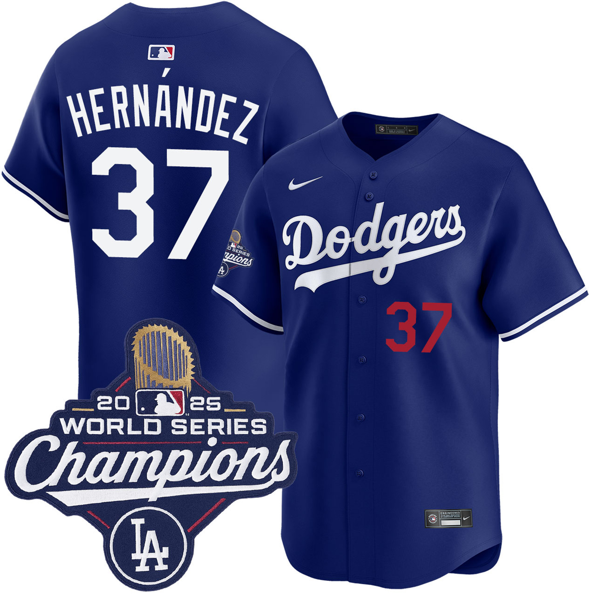 Teoscar Hernández Los Angeles Dodgers Nike 2025 World Series Champions Home Replica Jersey - Royal