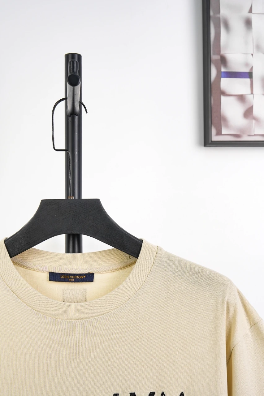 Louis Vuitton Beige LVM Leather Patch T-Shirt product photo from LabelPicks