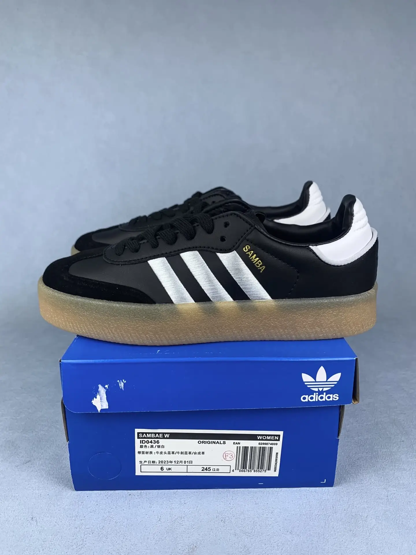 adidas Sambae Black White Gum Shoes product photo from LabelPicks