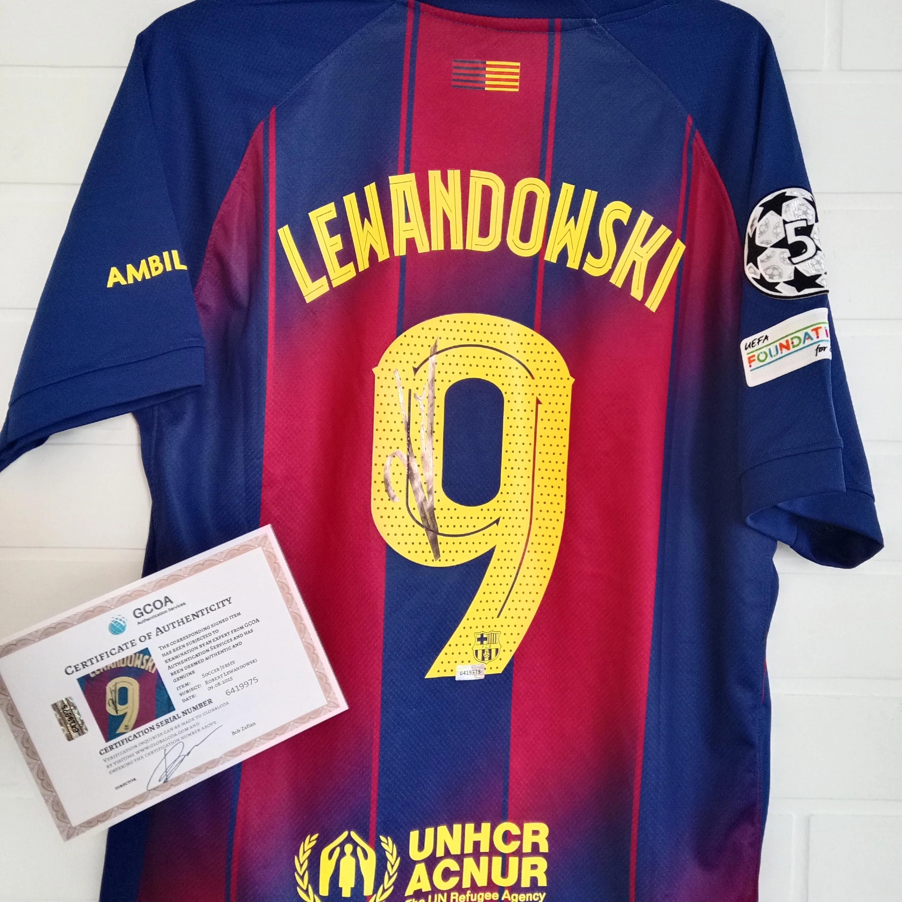 Robert Lewandowski Signed Autographed Barcelona FC Home Football Shirt With COA