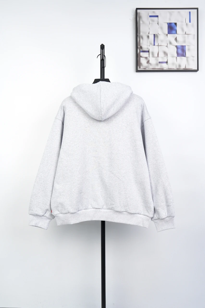 Supreme Grey Applique Letter Zip Hoodie Jacket product photo from LabelPicks