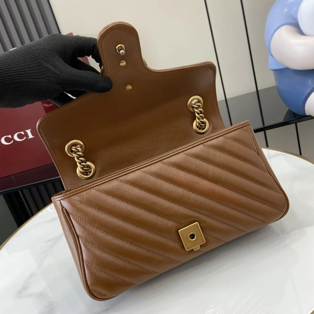 Gucci Brown Marmont GG Supreme Canvas Shoulder Bag product photo from LabelPicks