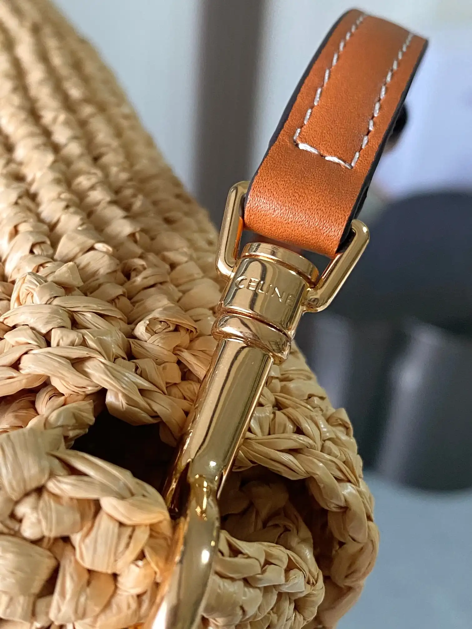 Celine Triomphe Straw Woven Crossbody Bag product photo from LabelPicks