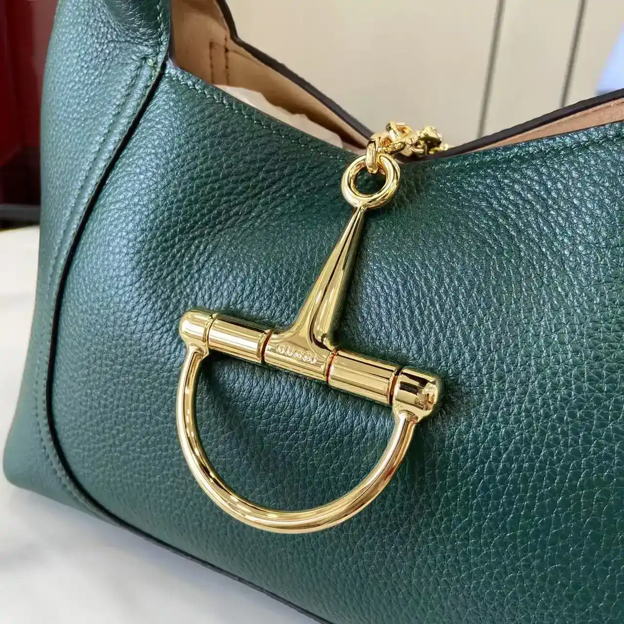 Gucci Green Grained Leather Shoulder Bag product photo from LabelPicks